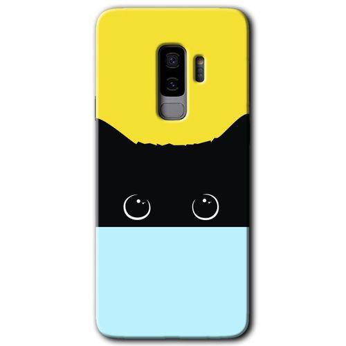 Potkal Hediye Fabrikası Samsung Galaxy S9 Plus Kılıf HD Desen Baskılı Arka Kapak - Kara-Kedi