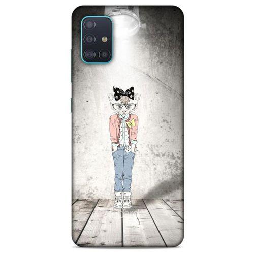 Samsung Galaxy A51 Kılıf FunnyMaX (39) Liquid Crystal Kılıf Açık Gri Kedl