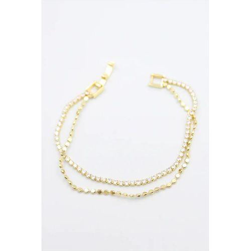 Su Yolu Ezme Zincir Bileklik - Altın