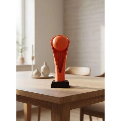 Turuncu Kupa 23cm Basketbol Temalı Dekoratif Ödül Biblosu