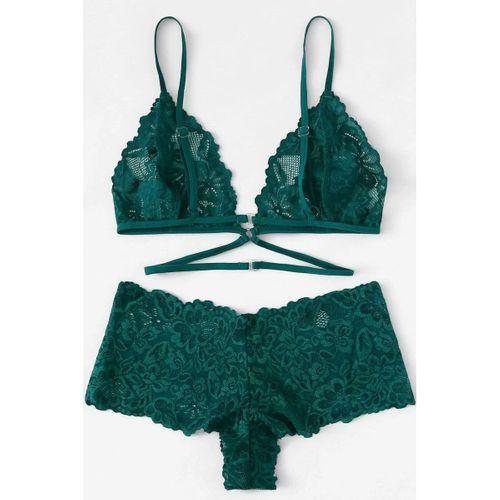 Kadın Yeşil Özel Şık Sütyen Külot Takımı