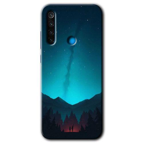 MRCİLETİSİM Xiaomi Redmi Note 8 Kılıf Baskılı Kapak - Night Fores Mount + 5D Tam Kaplayan Cam