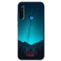 MRCİLETİSİM Xiaomi Redmi Note 8 Kılıf Baskılı Kapak - Night Fores Mount + 5D Tam Kaplayan Cam