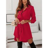 Kadın Uzun Kollu Yakalı Belden Kemerli Kıs Ithal Krep Elbise