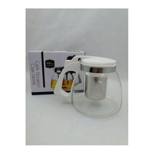 Çelik Süzgeçli Cam Demlik 900 Ml. Royaleks-8882