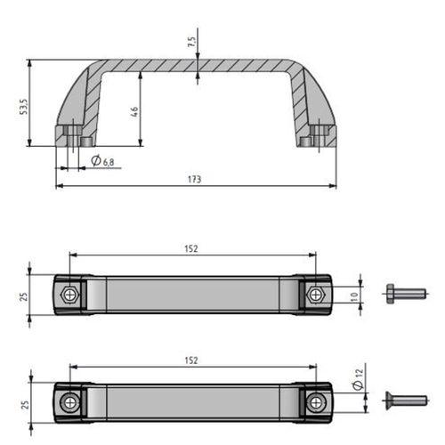 Makina ve Kapak Kulpu Uzun Model 2 Adet