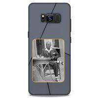 Samsung Galaxy S8 Kılıf Atatürk (31) TPU Kılıf Koyu Gri