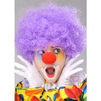 Mor Renk Kıvırcık Bonus Peruk Ve Kırmızı Burun Seti