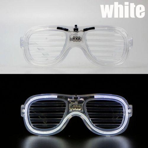 Beyaz Led Işıklı Parti Gözlüğü - Neon Glow Şerit Gözlük 3 Modlu