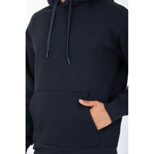 Şardonlu Kanguru Cepli Sweatshirt - 3 İplik Şardonlu Lastik Paça Erkek Eşofman Altı- Eşofman Takımı - Yeni Füme