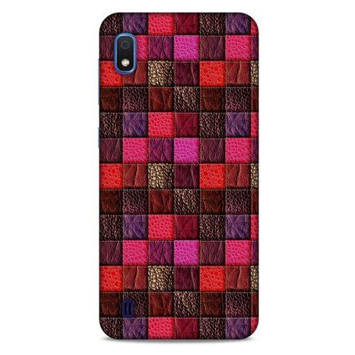 Samsung Galaxy A10 Kılıf Patchwork (22) Tam Koruma Kılıfı Fuşya Bordo