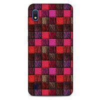 Samsung Galaxy A10 Kılıf Patchwork (22) Tam Koruma Kılıfı Fuşya Bordo
