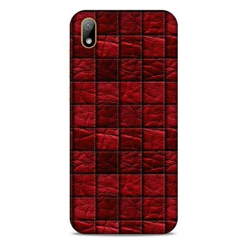 Huawei Y5 2019 Kılıf Patchwork (12) Koruyucu Silikon Kırmızı Bordo