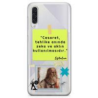 Samsung Galaxy A30s Kılıf Caps Eflatun Arka Kapak Koruma Desenli Full Koruyucu