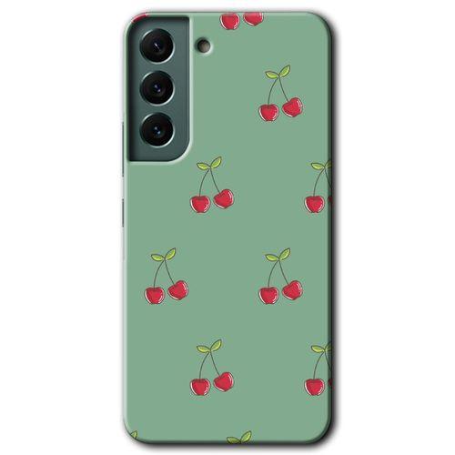 Samsung Galaxy S22 Kılıf HD Desen Baskılı Arka Kapak - Kiraz Berry