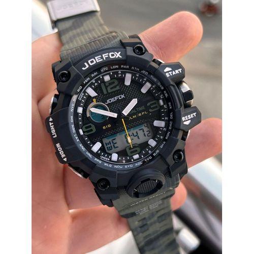 Joefox Digital Ve Analog 2 Yıl Garantili Kronmetre+Takvim+Alarm+Aydınlatma Erkek Kol Saati JOE.BK11