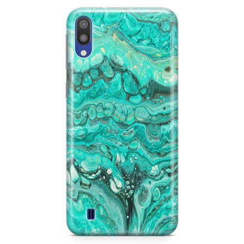 Samsung Galaxy M10 Kılıf Su Yeşili Mermer Arka Kapak Koruma Desenli Full Koruyucu