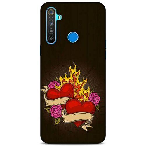 Lopard Oppo Realme 5i Uyumlu Kılıf Tattoo's (14) Lansman Kılıf Çift Kalp
