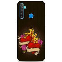 Lopard Oppo Realme 5i Uyumlu Kılıf Tattoo's (14) Lansman Kılıf Çift Kalp