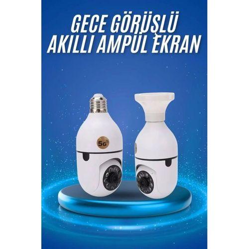 Gece Görüşlü Akıllı Dönebilen Ev Kamerası Ampül Kamera