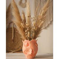 3d Özel Baskı Turuncu Çiçekli Dekoratif Vazo Salon Ofis Dekoru