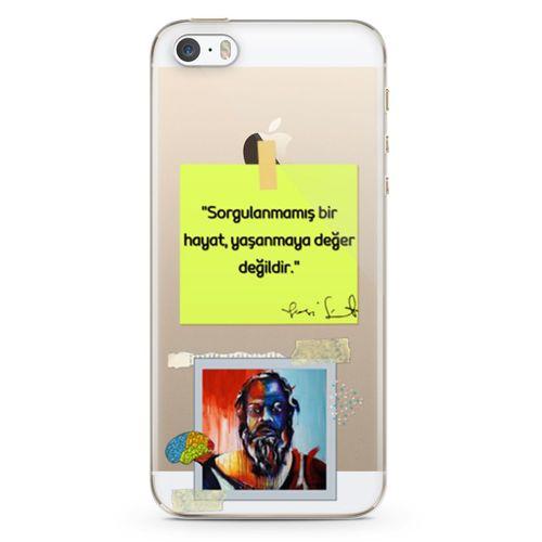 Apple iPhone 5s Kılıf Caps Sokrates Hayat Arka Kapak Koruma Desenli Full Koruyucu