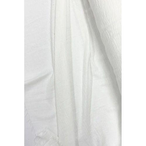 Keten Kumaş - Organik Kumaş - Perde Kumaşı - Ince Keten - Kıyafet Için Kumaş Örtü Beyaz 11