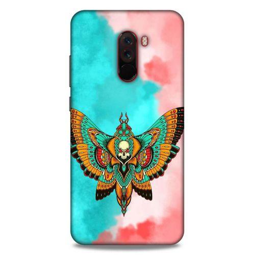 Lopard Xiaomi Pocophone F1 Uyumlu Kılıf Tattoo's (21) Koruyucu Kapak İskelet Kelebek