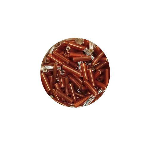 Uzun Boru Kesme Boncuk Çap 2mm Uzunluk 10 mm - 20 Gram - Kahverengi Gümüş - BNC262