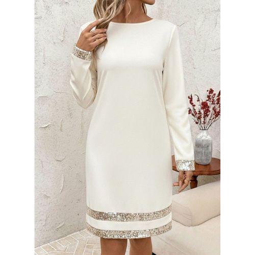 Kadın Uzun Kollu Bisiklet Yaka Mini Ithal Krep Elbise