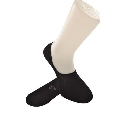 Erkek Plus Topuk Destek Silikonlu Dikişsiz Pamuk Babet Çorap Siyah - 41/45
