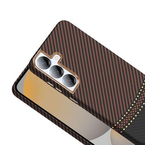 Galaxy S25 Kılıf M-safe Şarj Özellikli Karbon Fiber Görünümlü Zore Gros Kapak