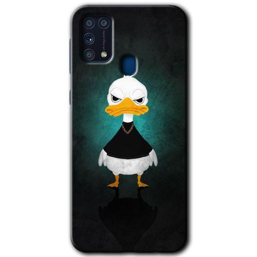 Samsung Galaxy M31 Kılıf Baskılı Kapak - Angry Duck + 5D Tam Kaplayan Cam