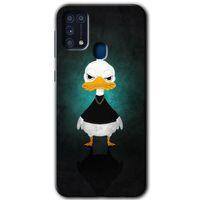 Samsung Galaxy M31 Kılıf Baskılı Kapak - Angry Duck + 5D Tam Kaplayan Cam