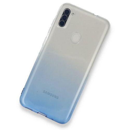 XD Samsung Galaxy A11 Kılıf Lüx Çift Renkli Silikon - Mavi
