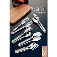 Modacar Mutfak Maşa Seti - Makarna Pasta Salata Çok Amaçlı Maşa 5 li SET 304 Paslanmaz Çelik