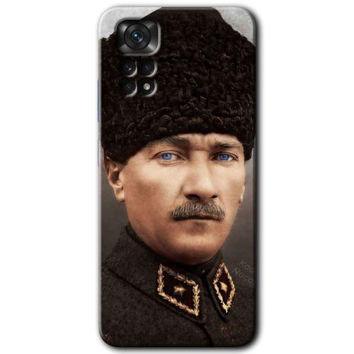 Redmi Note 11 5G Global Kılıf HD Desen Baskılı Arka Kapak - Başkomutan Atatürk + Kırılmaz Cam