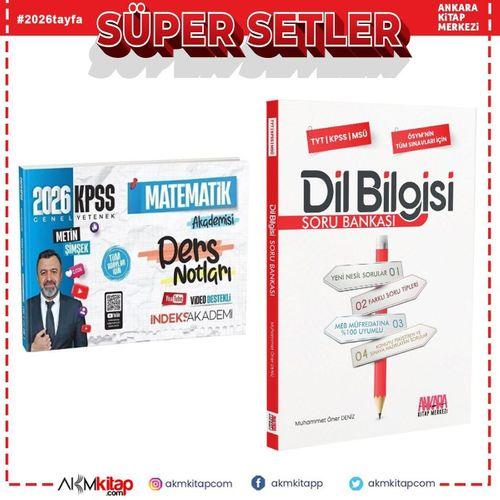 İndeks Akademi 2026 KPSS Matematik Akademisi Video Ders Notları ve AKM Dil Bilgisi Soru Bankası Seti 2 Kitap