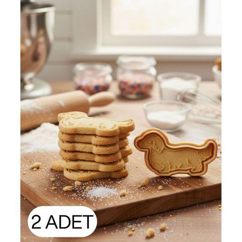 2Li Sevimli Köpek Şekillendirici Kalıp Kurabiye Hamur Kesici Oyun ve Şeker Hamuru Seti