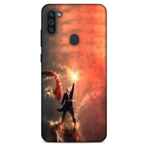 Samsung Galaxy M11 Kılıf Atatürk (44) Tough Armor Kılıf Alev Kırmızı