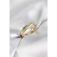 Gold Renk Su Damlası Model Zirkon Taşlı Kadın Yüzük