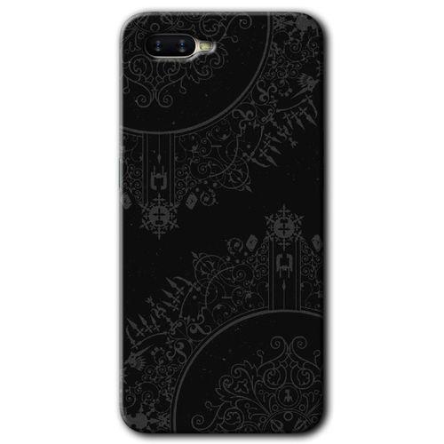 Oppo Rx 17 Neo Kılıf HD Desen Baskılı Arka Kapak - Siyah Mandala
