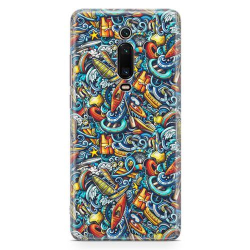 Xiaomi Redmi K20 Pro Premium Kılıf Deniz Sporları Doodle Arka Kapak Koruma Desenli Full Koruyucu