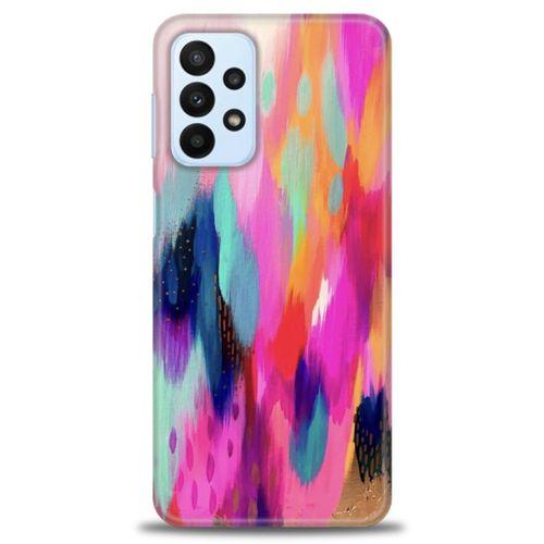 Samsung Galaxy A23 4G Kılıf HD Baskılı Kılıf - Yaldızlı Renkler + Tam Ekran Koruyucu