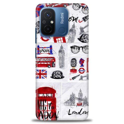 Xiaomi Redmi 12C Kılıf HD Baskılı Kılıf - London Set + Tam Ekran Koruyucu