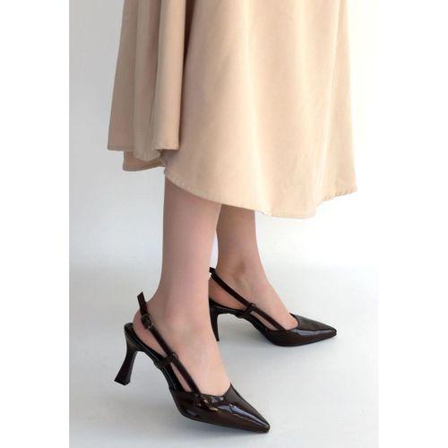 Hoost Kahverengi Rugan Topuklu Ayakkabı