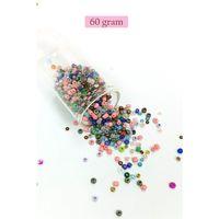 Dökme Cam Kum Boncuk (8/0) 3 mm - 60 Gram - Çok Renkli - BNC199