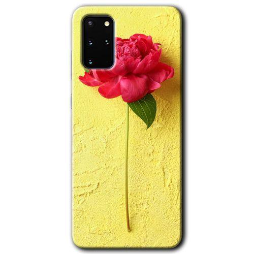 Samsung Galaxy S20 Plus Kılıf HD Desen Baskılı Arka Kapak + Temperli Cam - Kırmızı Gül