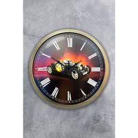 40 Cm Eskitme Metal Araba Duvar Saati