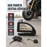 Titreşim Sensörlü Alarmlı Motosiklet Disk Kilidi 14mm Çelik Çift Kilitleme
